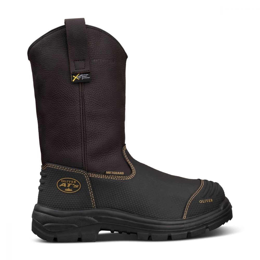 Oliver 240mm 100 Waterproof Pull On Riggers Steel Toe Safety Boots Everything Workwear Safety NZ